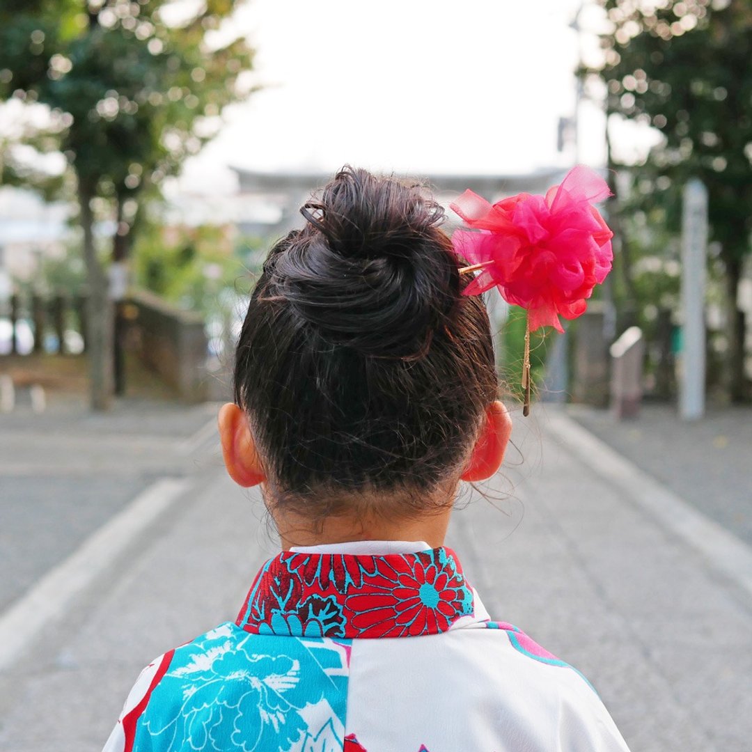 Blooming knitting Temari Kanzashi Akane - 发饰 - 其他人造纤维 红色