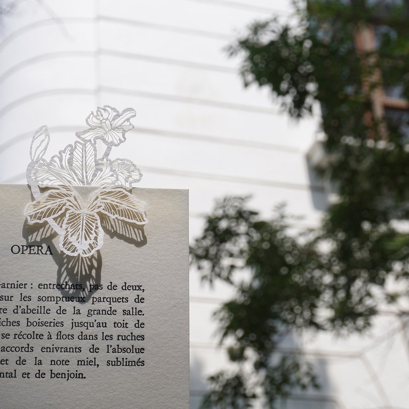 麦麦植物园-台湾鸢尾 纸雕书签 - 书签 - 纸 白色