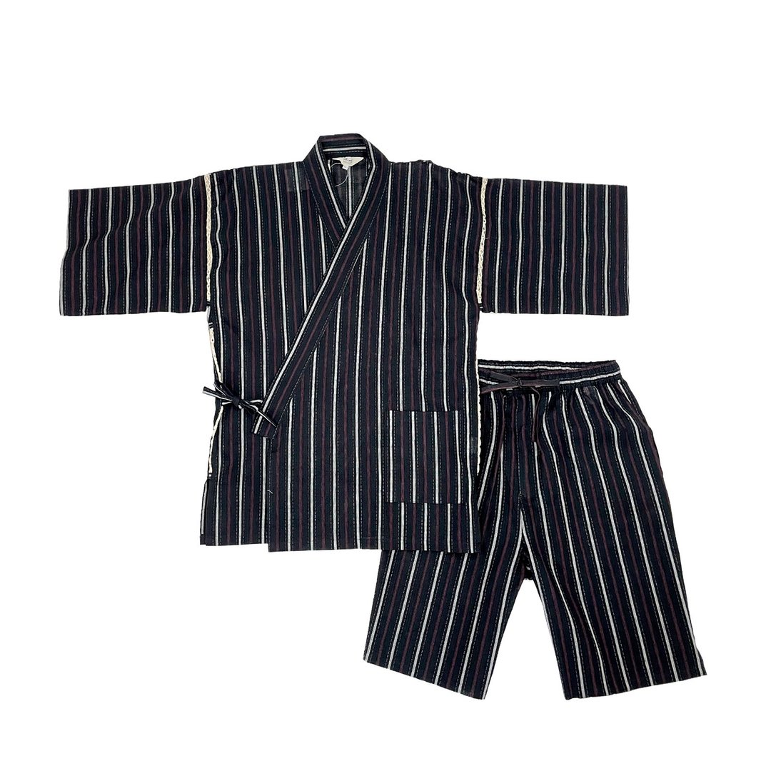 日本 和服 男士 绵麻 甚平 休闲服 睡衣 成套组 M L LL wn15 - 居家服/睡衣 - 棉．麻 蓝色