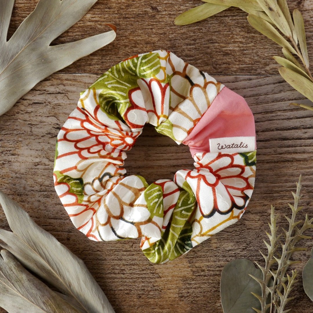 带来幸福的发饰 和服式发圈 (Chouchou) 菊花 - 发饰 - 其他人造纤维 白色
