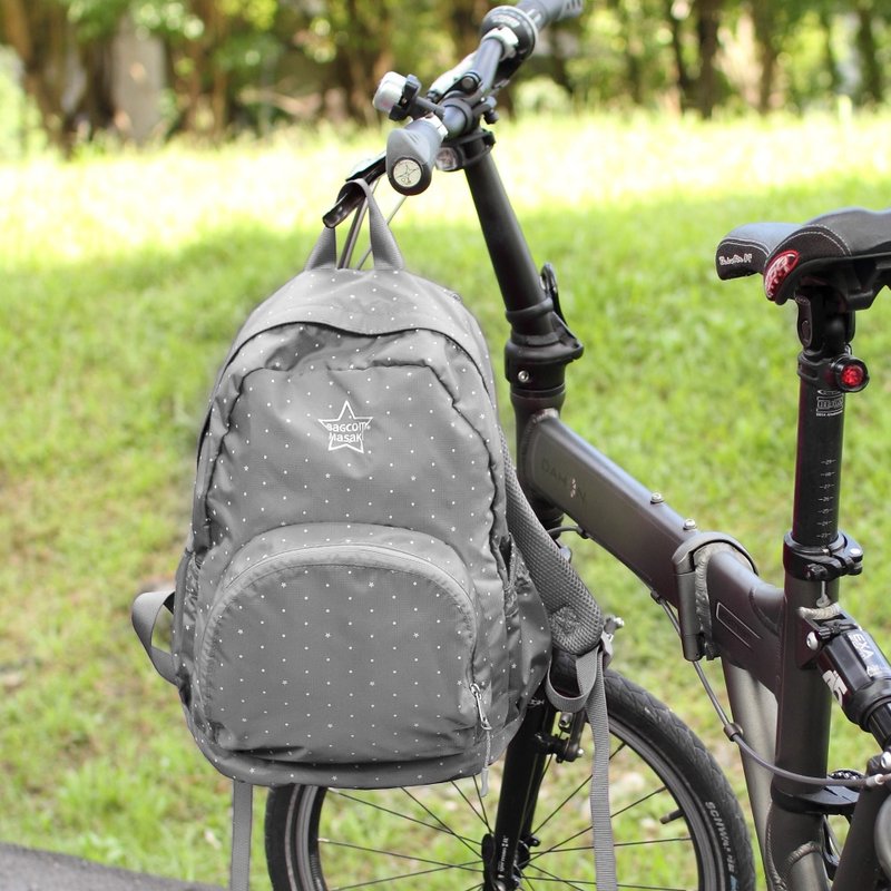 无感星点抗水旅行后背包(14'' Laptop OK)-淺灰_100328 - 后背包/双肩包 - 防水材质 灰色