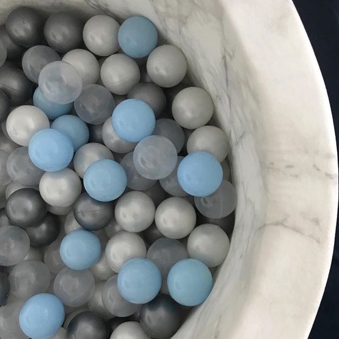 Misioo游戏球池-90x40大理石-粉蓝/珍珠白/珍珠灰/乳白色200颗球 - 玩具/玩偶 - 海绵 