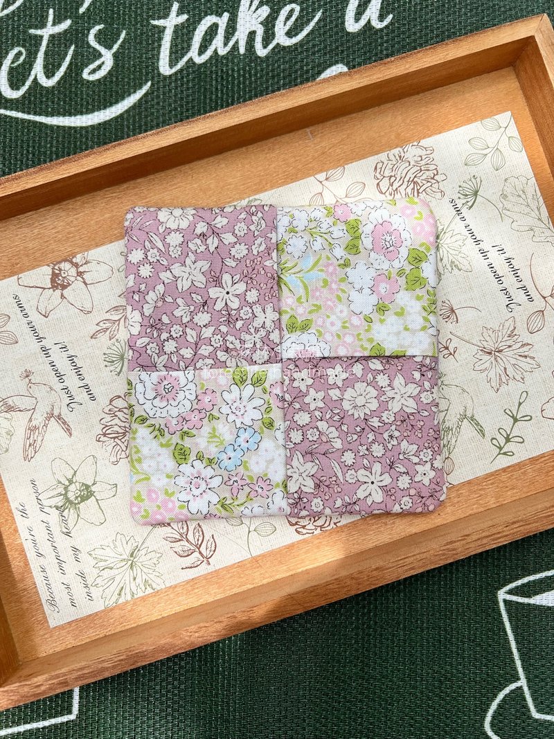 紫絮花语杯垫 花园系列 手工布杯垫 - 杯垫 - 棉 多色