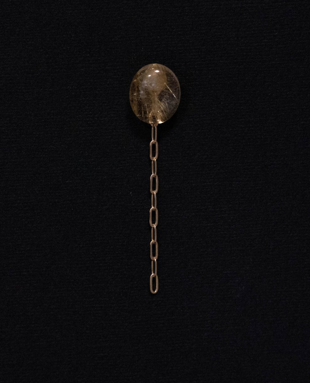 Rutile Quartz K18 Earrings - 耳环/耳夹 - 其他金属 金色