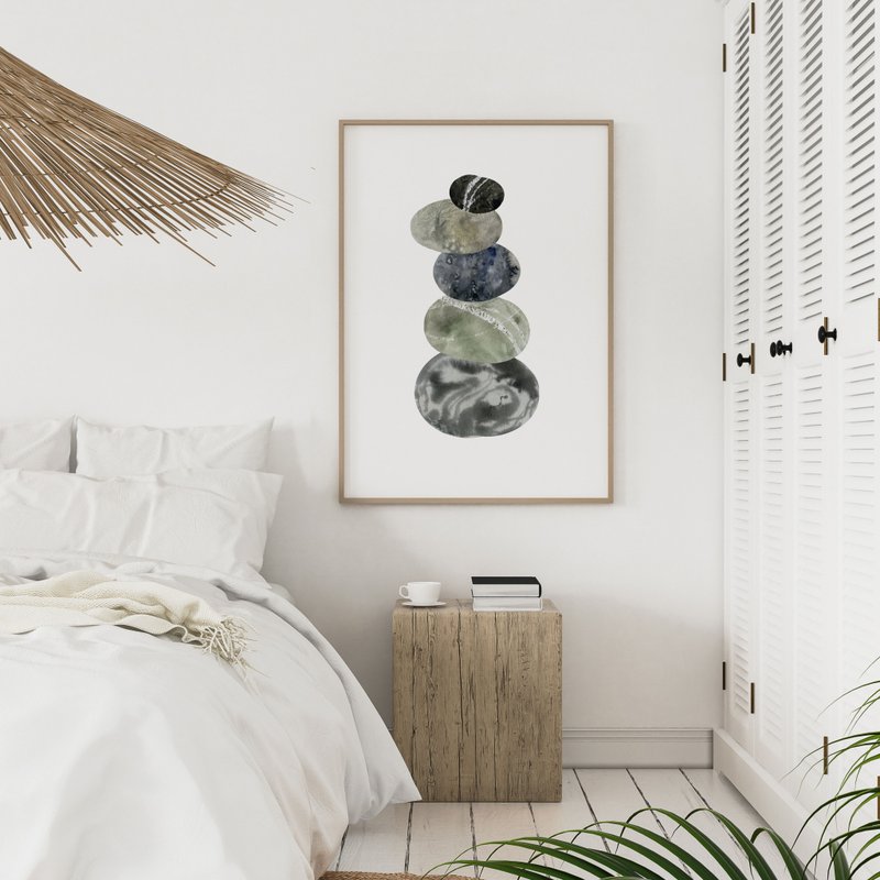 几何 • 堆叠II-泼墨感挂画/卧房装饰/复制画/展示柜/商空/晕染 - 海报/装饰画/版画 - 棉．麻 多色