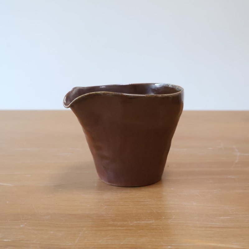 深褐 柴烧陶手捏茶海 - 茶具/茶杯 - 陶 咖啡色