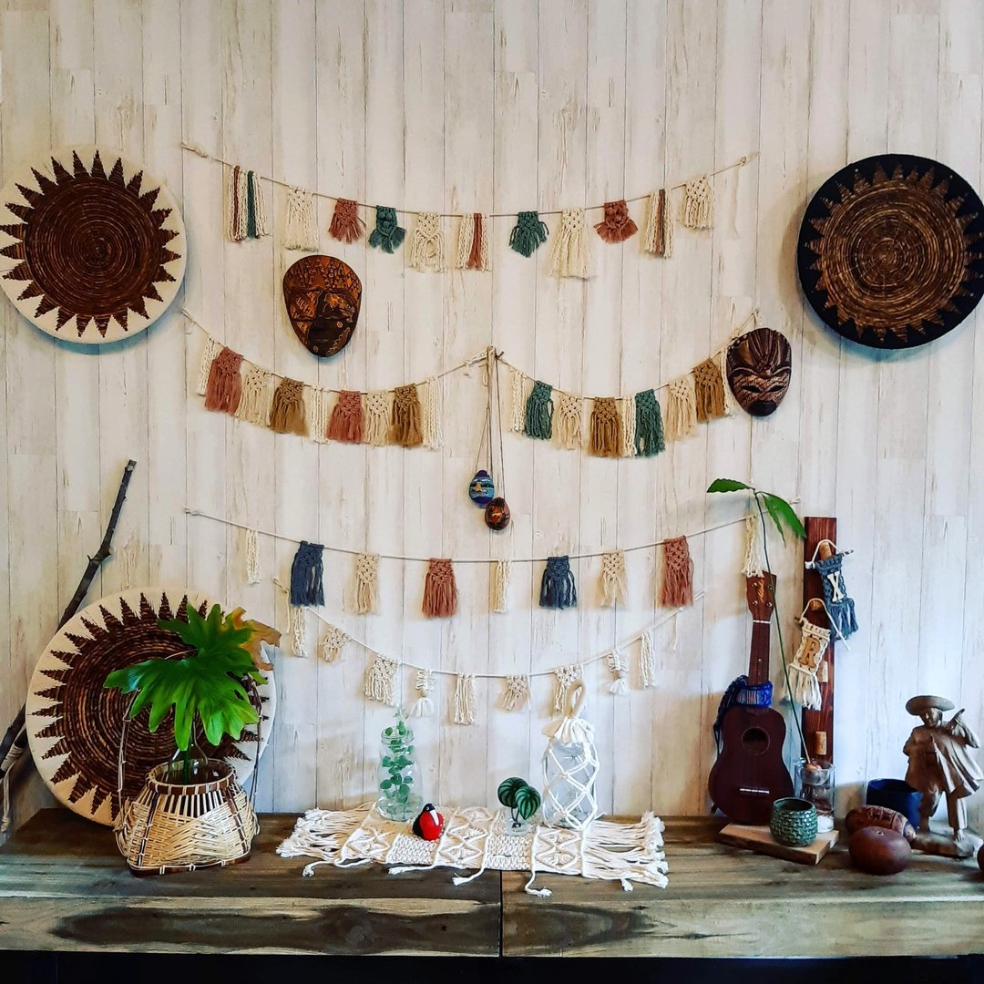 Mini Macrame Garland / Banner - 墙贴/壁贴 - 棉 白色