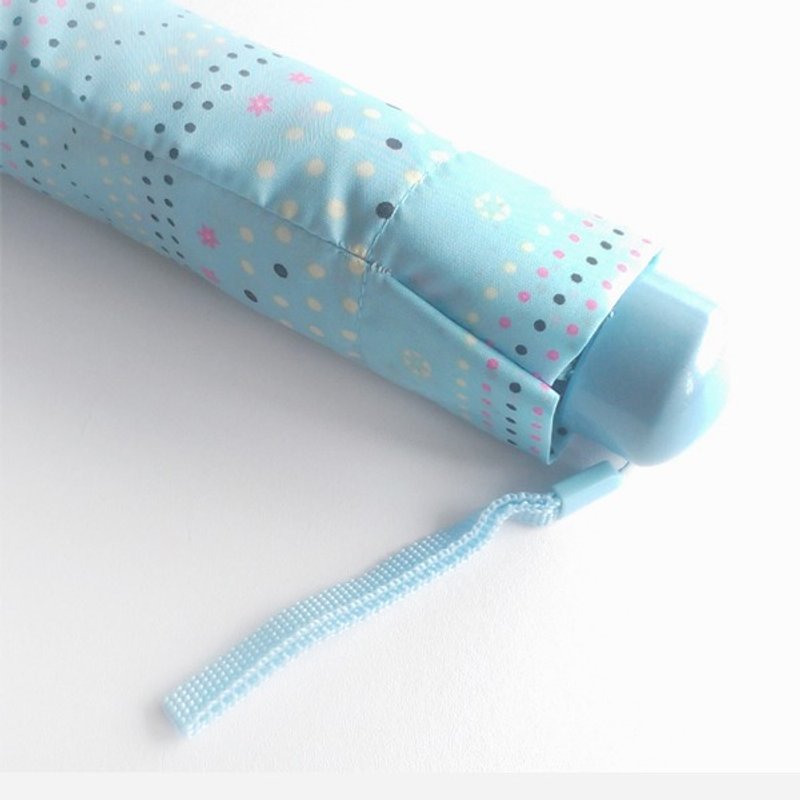 /Puputraga/超轻量/雪花圆点手开伞 水蓝色 - 雨伞/雨衣 - 防水材质 蓝色