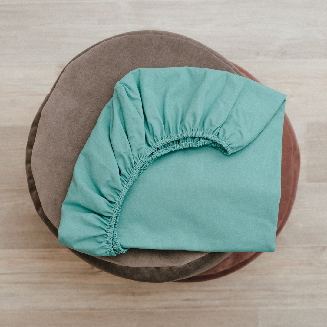 Mint green fitted cot sheets for baby crib - Cot sheet fitted with elastic - 婴儿床上用品 - 棉 绿色