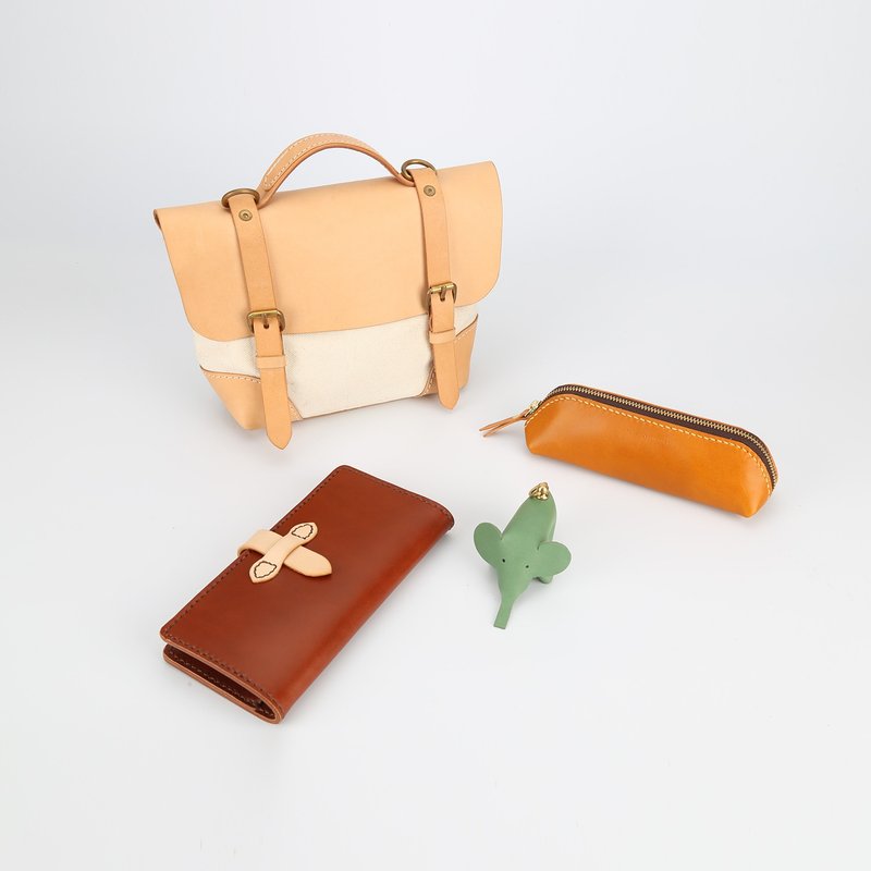 Goody Bag-【福袋2018】帆布肩背包+护照包+笔袋+大象挂饰 - 侧背包/斜挎包 - 真皮 