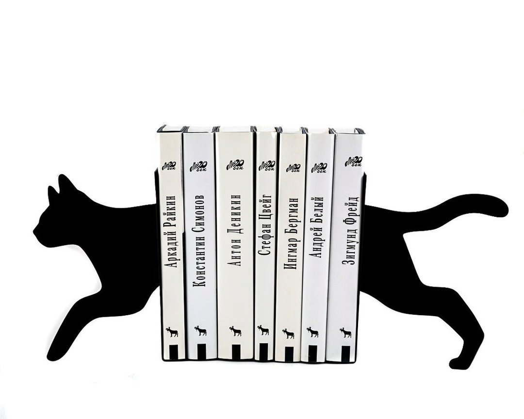 Metal Bookends // Running Cat // FREE SHIPPING WORLDWIDE // - 摆饰 - 其他材质 黑色