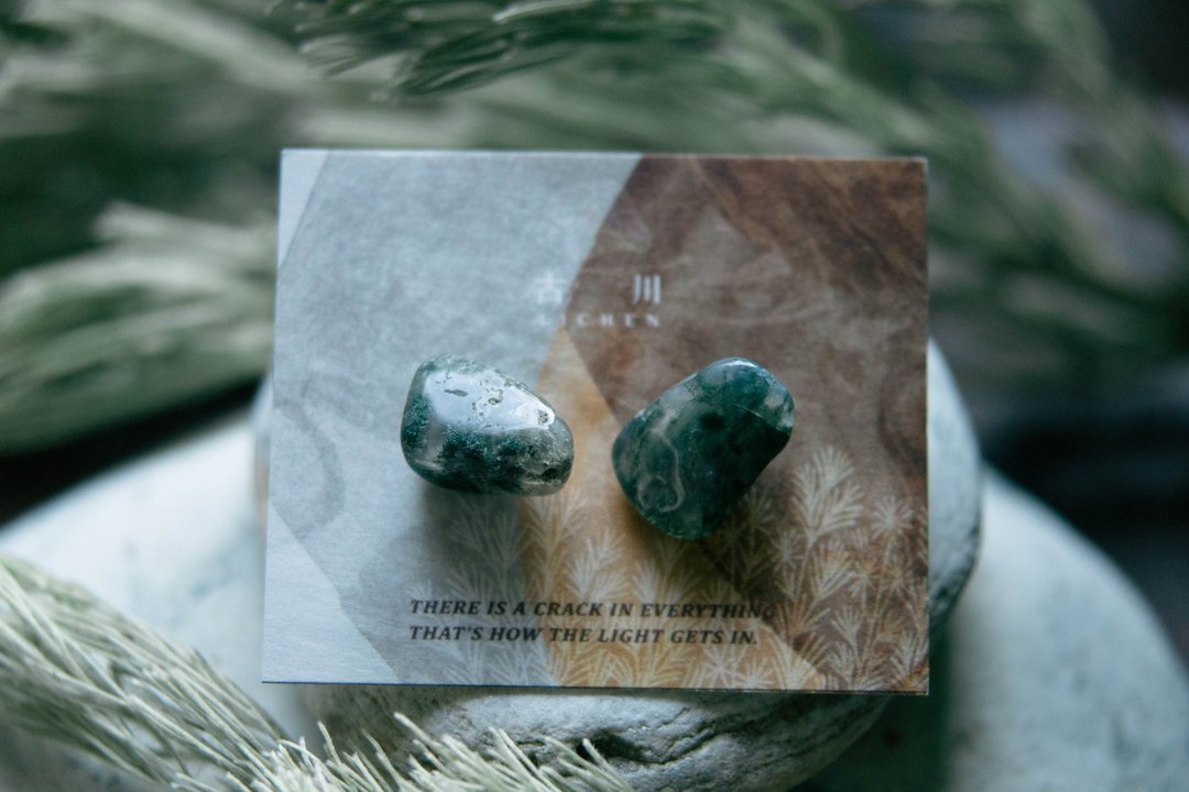 CRACK | 矿物系耳环 |  EARRINGS - 耳环/耳夹 - 玉石 绿色