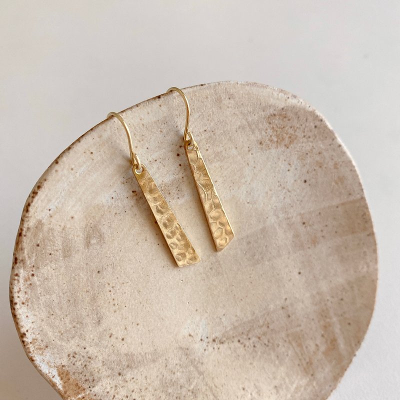 独立宣言 - 黄铜耳环 (可改夹) - 耳环/耳夹 - 铜/黄铜 金色