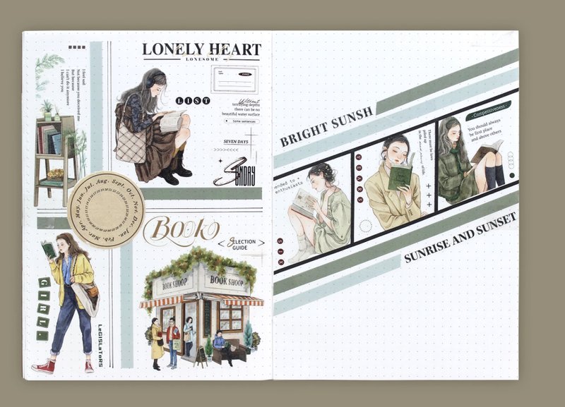 读书一刻    人物 PET 和紙膠帶 - 纸胶带 - 其他材质 多色