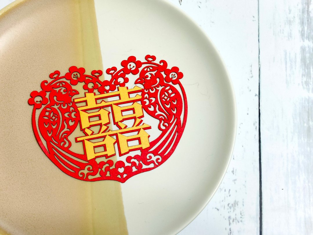 双喜临门纹饰 囍字 婚房装饰 - 卡片/明信片 - 纸 红色