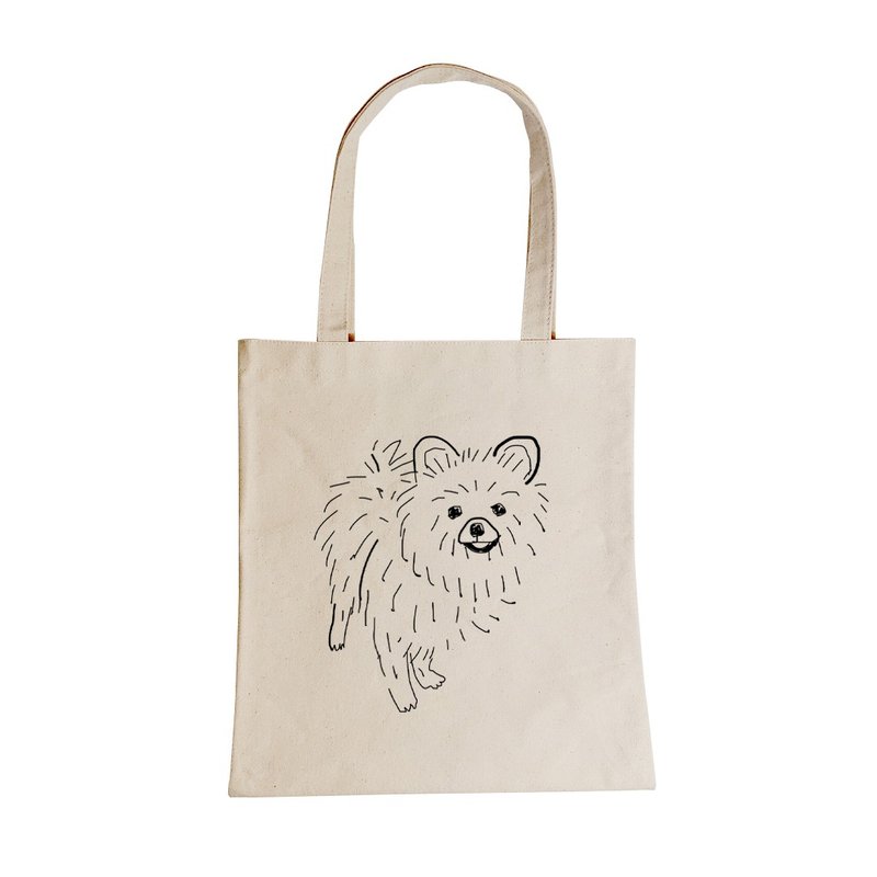博美犬 帆布包 - 手提包/手提袋 - 棉．麻 