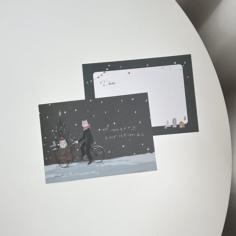 【Xmas - Christmas Tree Seller - Green】| 明信片 圣诞卡 - 卡片/明信片 - 纸 银色