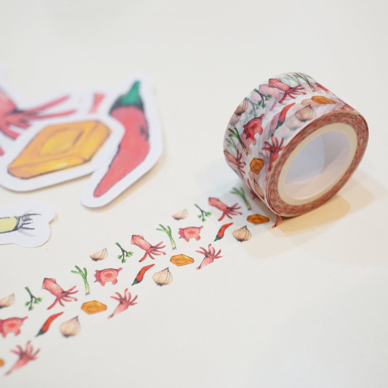  原创纸胶带   客家小炒 - 纸胶带 - 纸 粉红色