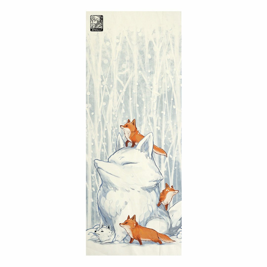 Snow Fox Tenugui Canvas No frame - 其他 - 棉 白色