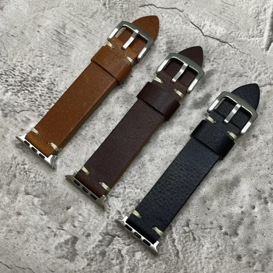 Apple Watch 系列 适用所有尺寸 XL版型 手工缝线 牛皮表带 - 表带 - 真皮 绿色