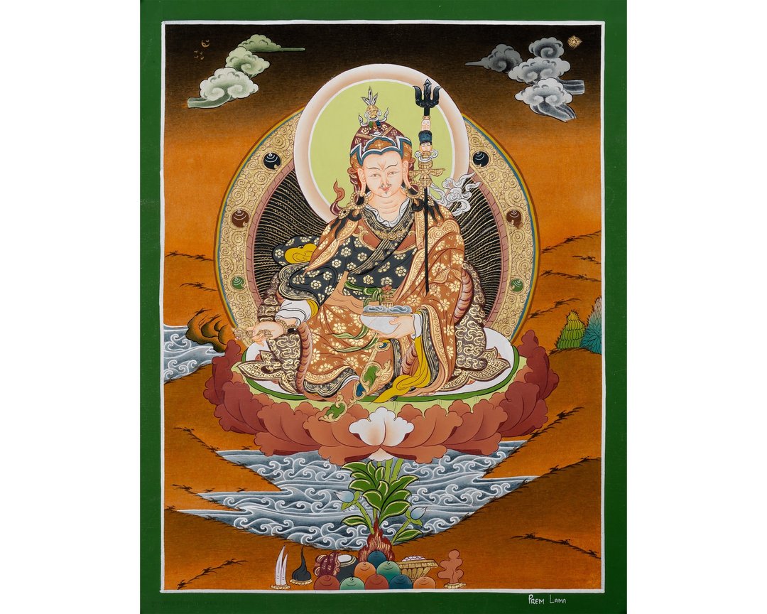 创始人莲花生大士唐卡 建筑师莲花生大士 - 墙贴/壁贴 - 其他金属 多色