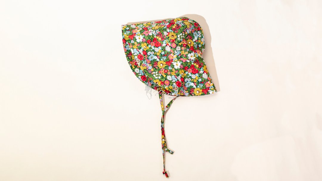 Handmade by Mina【LIBERTY 系列】繁花意境海滩遮阳帽 赠送礼盒 - 婴儿帽/发带 - 棉．麻 多色