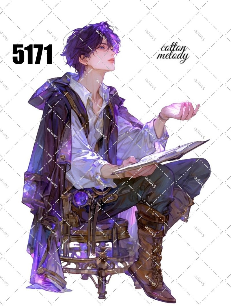 original sticker no.5171 人物贴纸 原创贴纸 原创人物贴纸 装饰贴纸 cotton melody - 贴纸 - 纸 