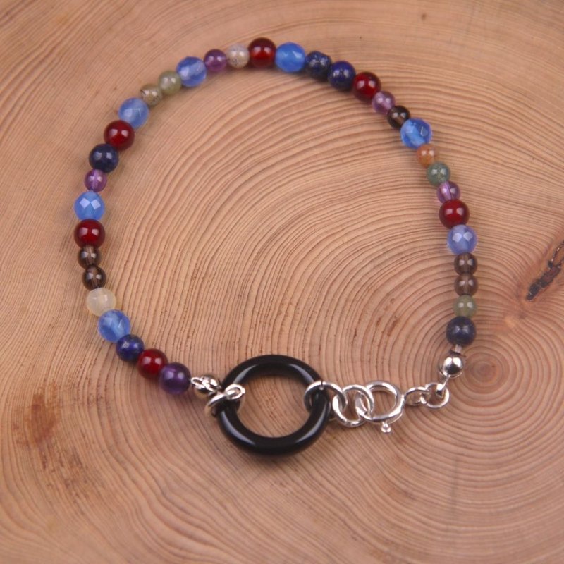 黑玛瑙环饰天然石手串 - 手链/手环 - 半宝石 