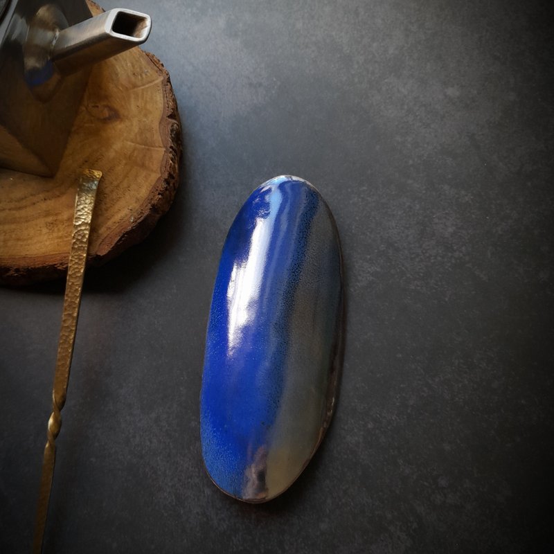 手制珐琅茶则【大雪-蓝茵】 - 茶具/茶杯 - 铜/黄铜 多色