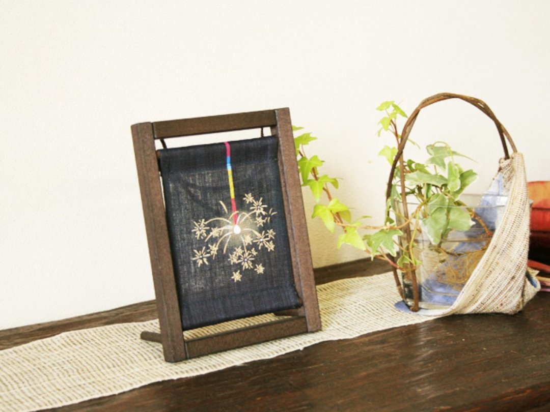 京都手绘亚麻画框-花火 - 摆饰 - 棉 