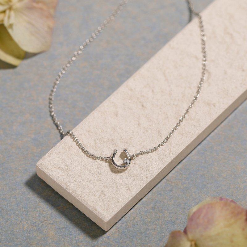 马蹄石手链 SV 无镍手链 幸运图案马蹄手链银铑 - 手链/手环 - 其他金属 银色