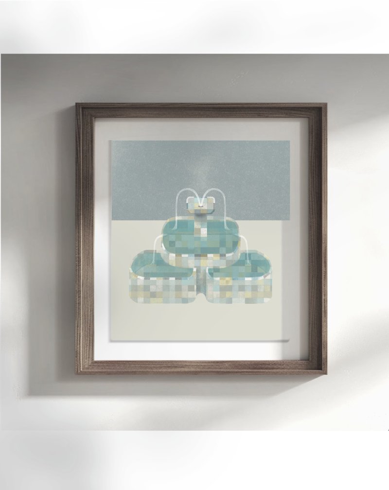 泉影_格子 - 海报/装饰画/版画 - 纸 银色