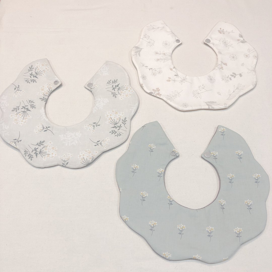 Fluffy bib 3pcs set - 围嘴/口水巾 - 棉 多色