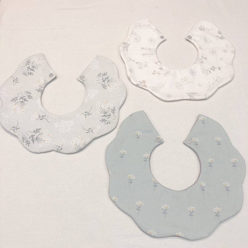 Fluffy bib 3pcs set - 围嘴/口水巾 - 棉．麻 多色