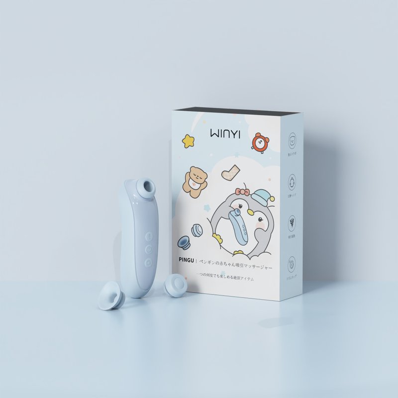 【WINYI】企鹅宝宝换头吸吮按摩器 (买就送联名眼罩) - 情趣用品 - 其他材质 蓝色