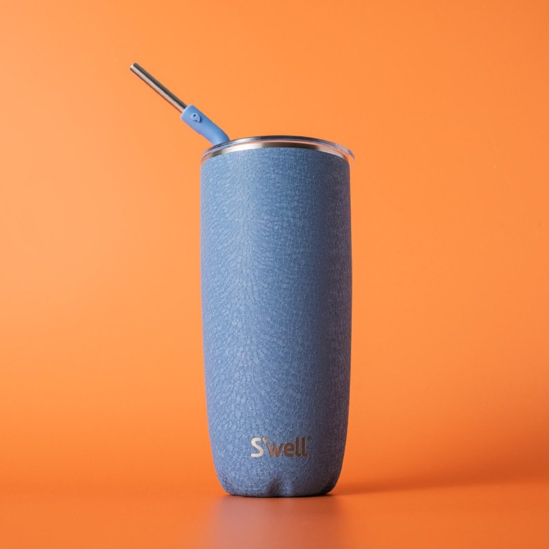 美国 S'well Tumbler 不锈钢吸管滑盖保温杯 (天空蓝 700ml) 保温瓶 - 保温瓶/保温杯 - 不锈钢 蓝色