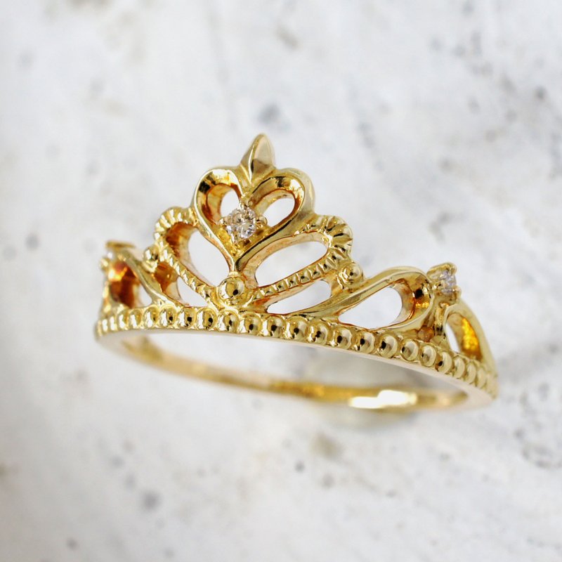Tiara Ring (Heart / K18YG) - 戒指 - 其他金属 金色