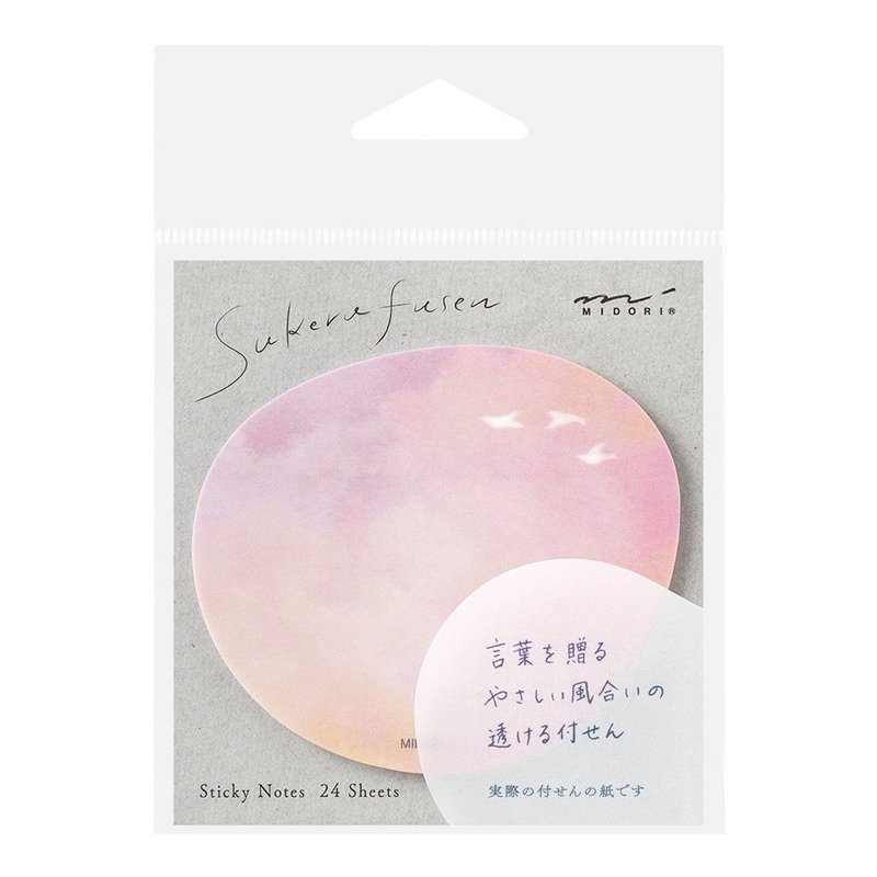 MIDORI 半透明花纹便条贴 2 款可选 - 便条纸/标签贴 - 纸 粉红色