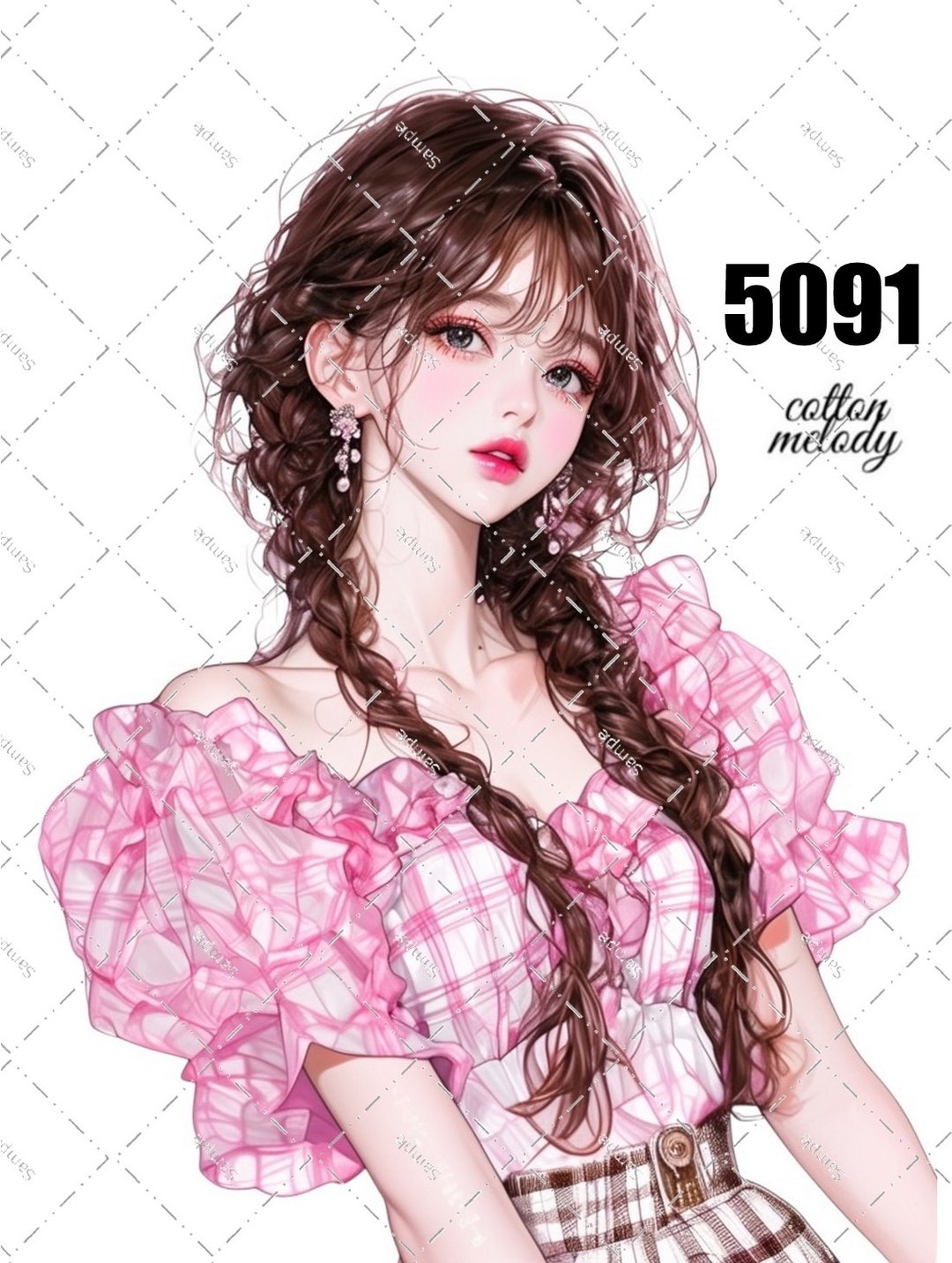 original sticker no.5091 人物贴纸 原创贴纸 原创人物贴纸 装饰贴纸 cotton melody - 贴纸 - 纸 