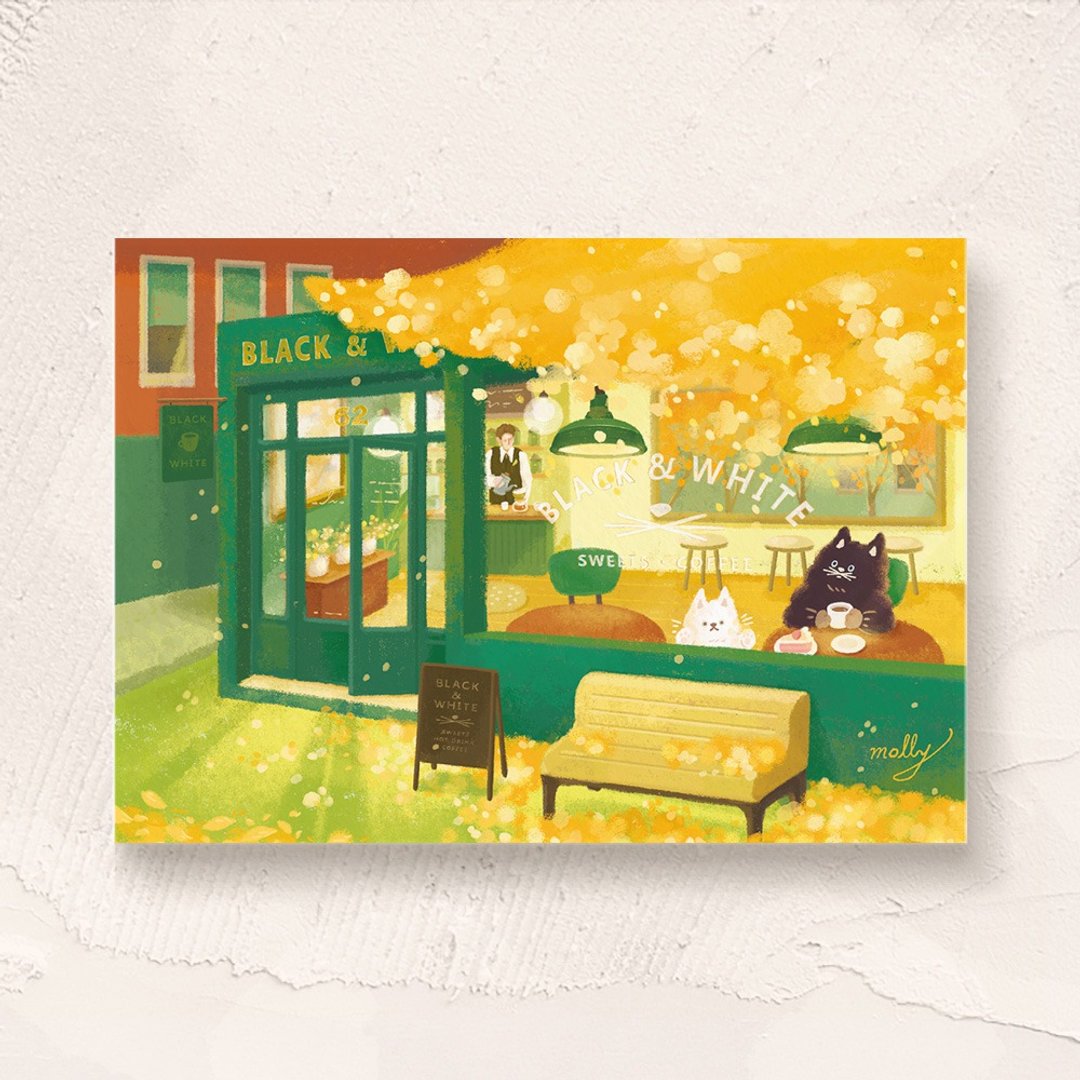 postcard-咖啡时光系列-秋 - 卡片/明信片 - 纸 多色