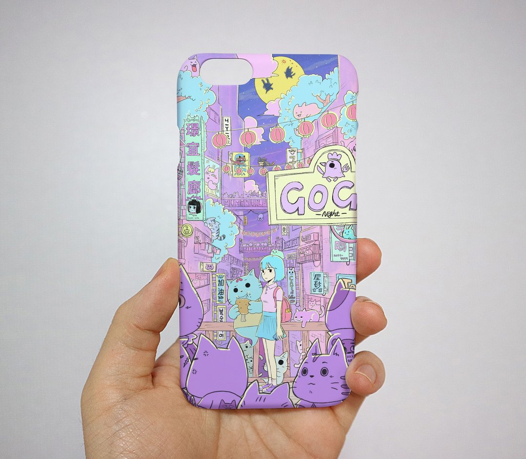City Of Cats : Purple night Phone case - 手机壳/手机套 - 塑料 紫色