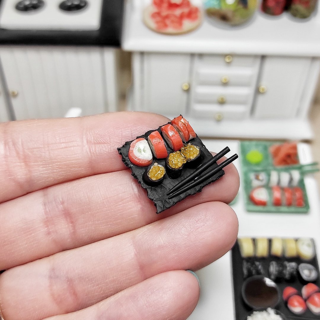 Japanese cuisine, Japanese, food 1 12 scale, dollhouse, diorama - 玩偶/公仔 - 粘土 