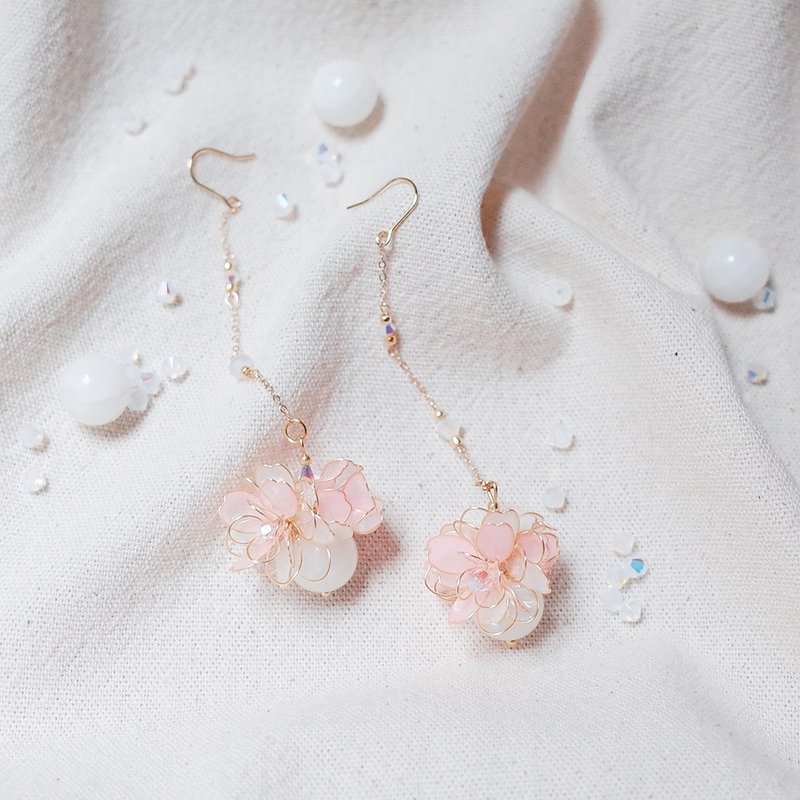 Little Witch | 樱花精灵 | 14K GF - 耳环/耳夹 - 其他材质 粉红色