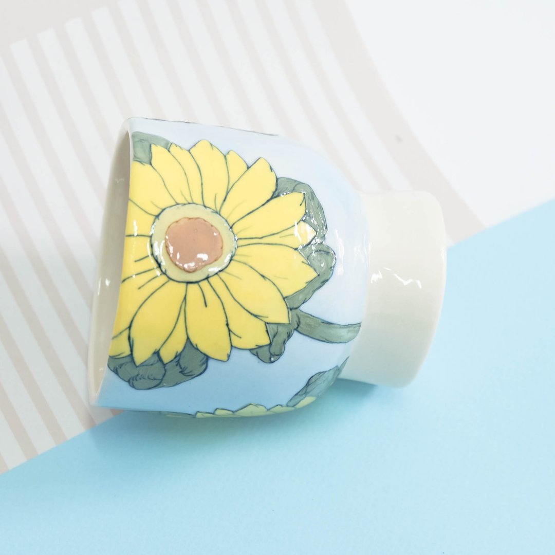 Sunflower Cup - 咖啡杯/马克杯 - 陶 黄色