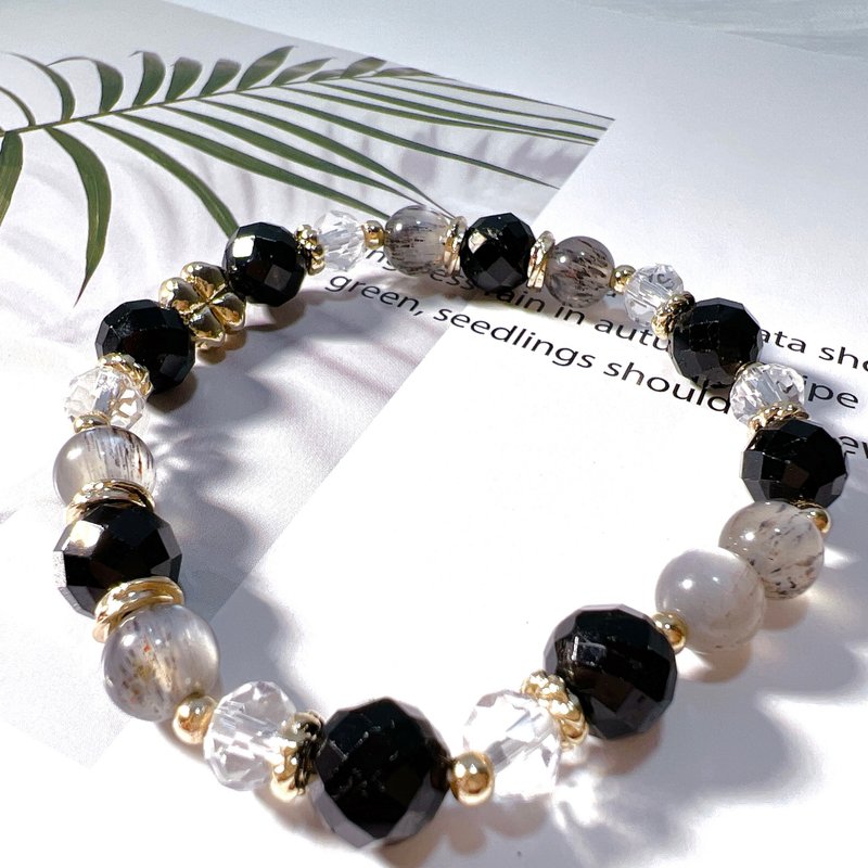 避邪化煞 | 消除病气 | 改善磁场 | 黑碧玺 | 骨干水晶 - 手链/手环 - 水晶 