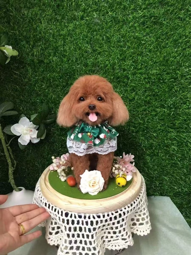 客制化逼真犬 羊毛毡 泰迪  宠物 娃娃 定制 手工 狗狗猫咪   5 - 玩具 - 羊毛 多色