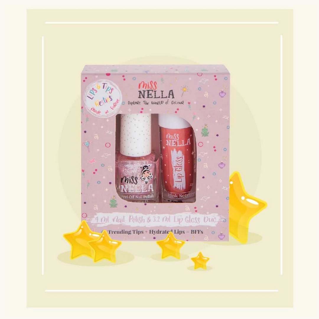 英国【Miss NELLA】儿童水性彩妆糖果罐系列2入组-星星糖 - 唇彩/颊彩 - 其他材质 粉红色