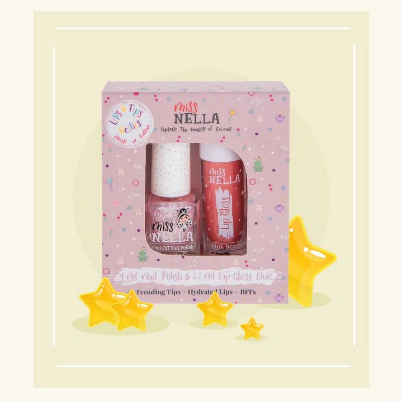 英国【Miss NELLA】儿童水性彩妆糖果罐系列2入组-星星糖 - 唇彩/颊彩 - 其他材质 粉红色
