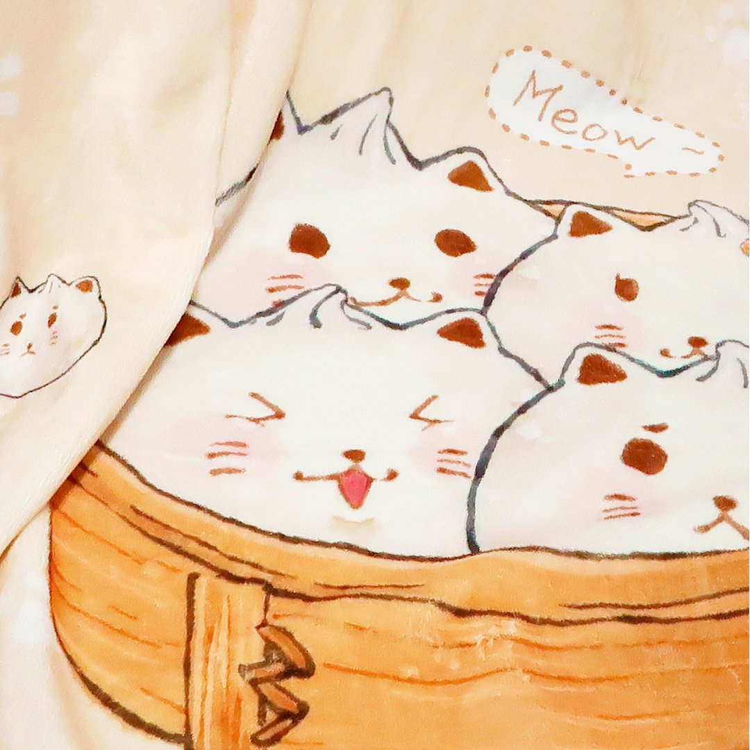 制造幸福。暖心暖被小笼猫。绒毛毯 - 被子/毛毯 - 聚酯纤维 