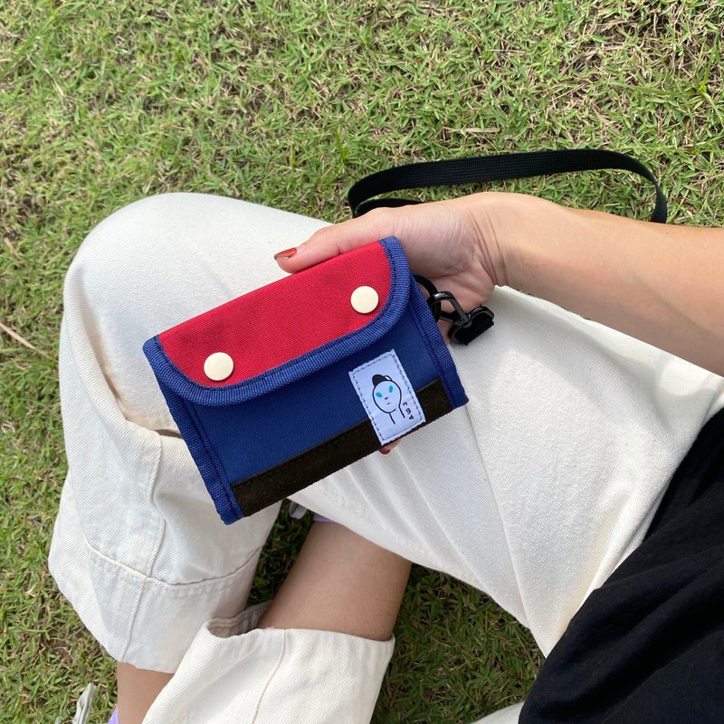 กระเป๋าสตางค์รุ่น Alien Wallet Navy Red color - 皮夹/钱包 - 防水材质 蓝色